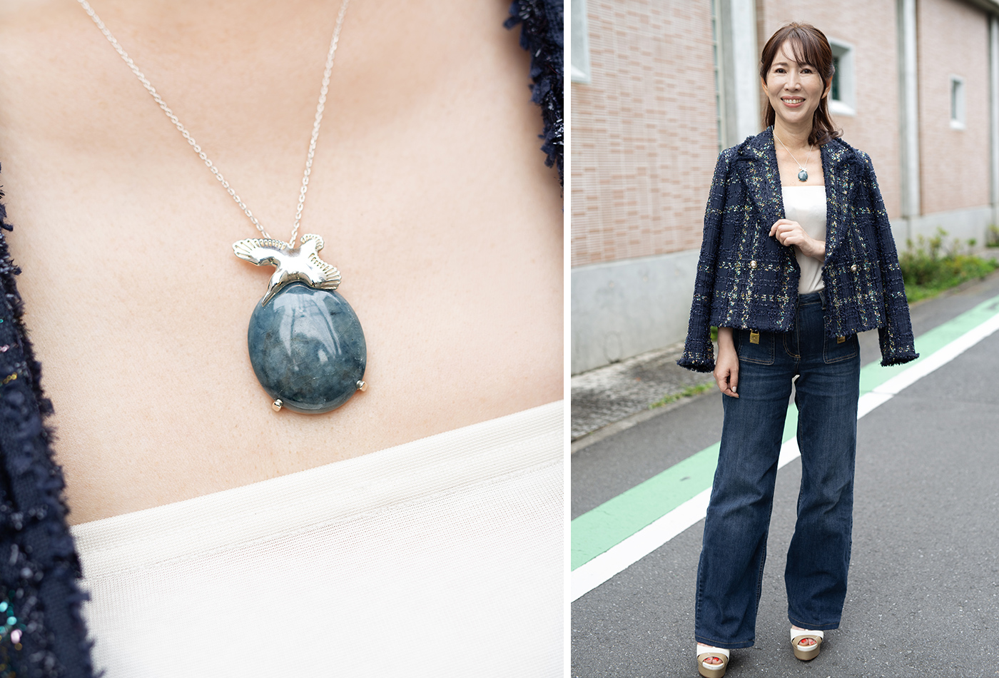 青翡翠のペンダント