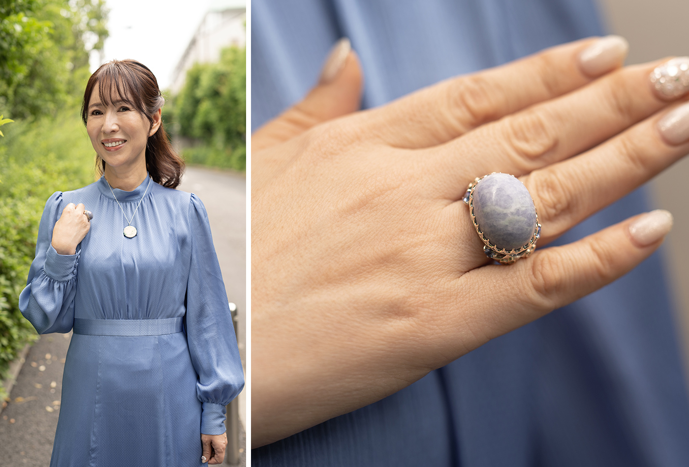 ラベンダー翡翠のアクセサリー