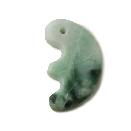 獣型・ペンダントにおすすめの薄型・艶良し】（入門用濃緑色ヒスイ