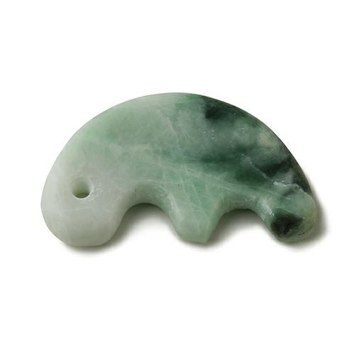 獣型・ペンダントにおすすめの薄型・艶良し】（入門用濃緑色ヒスイ
