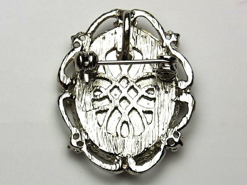 中国工芸品 翡翠彫刻の装飾手鏡(シルバー刻印) 【公式通販】