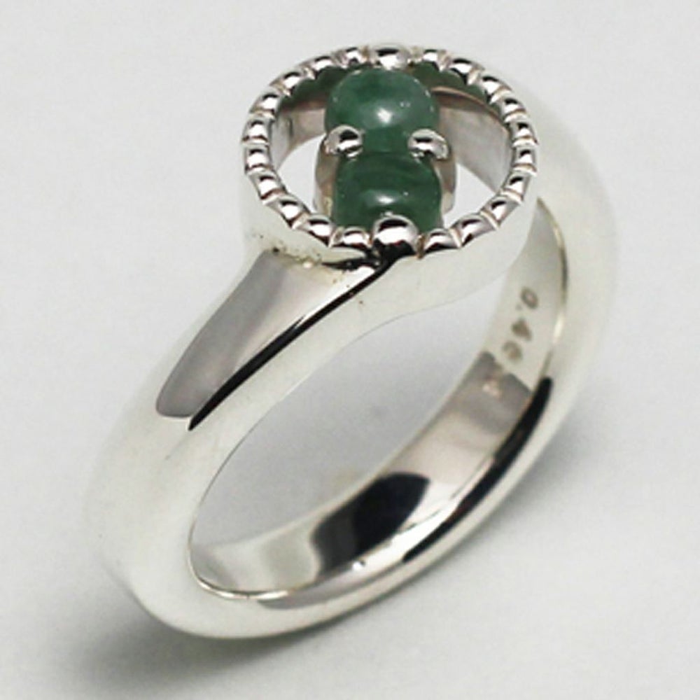 翡翠シルバーリング