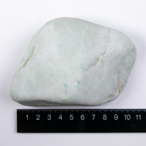海石・グリーン模様・透明感良し・親不知海岸産・694g】（高品質濃緑色