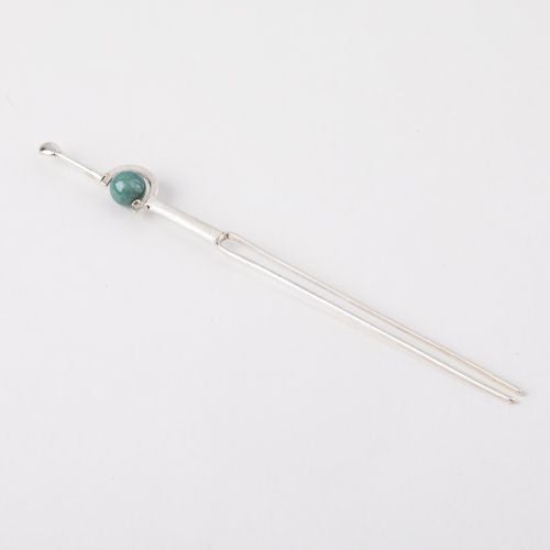 玉かんざし・青緑色・艶良し】（高品質青/濃緑色ヒスイ）糸魚川天然