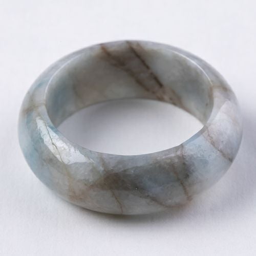 ハンドメイドの入りコン沢翡翠リング　コン沢リング　一点物 指輪／青色（入コン沢）ヒスイ | 糸魚川翡翠工房こたき