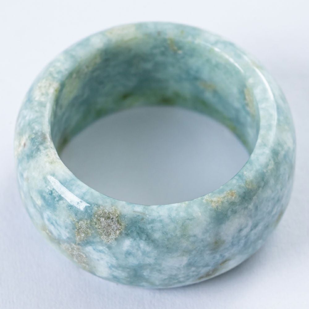19号・薄青緑色まだら・厚みあり・透明感良し・艶良し】（高品質青色