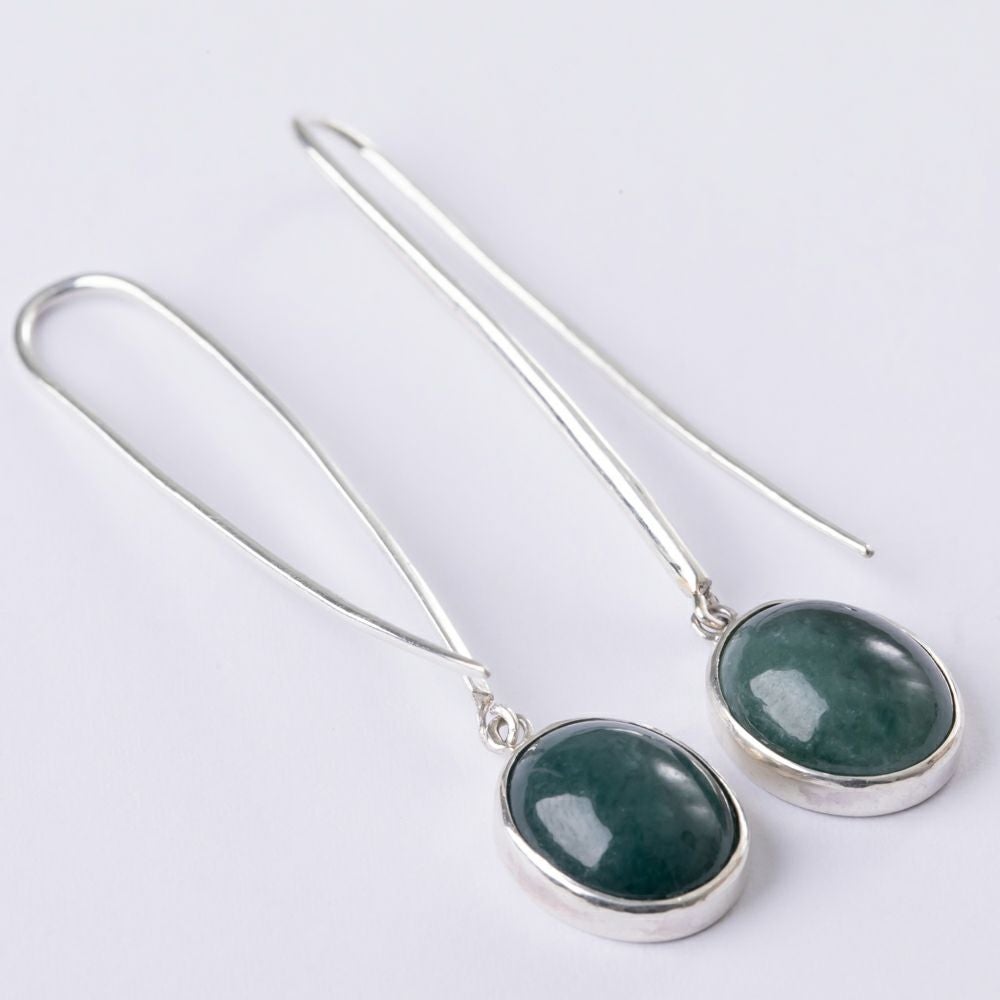ピアス／青色（入コン沢）ヒスイ | 糸魚川翡翠工房こたき