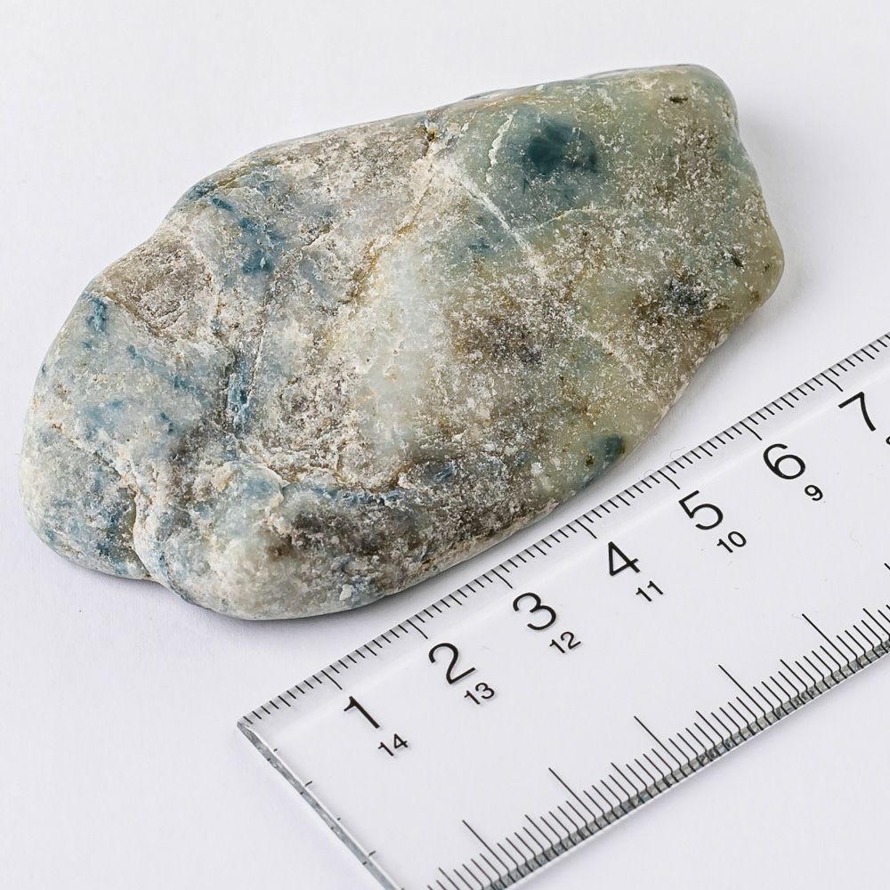 入コン沢・磨き石・灰＆青・104g】（高品質青色ヒスイ）糸魚川天然翡翠