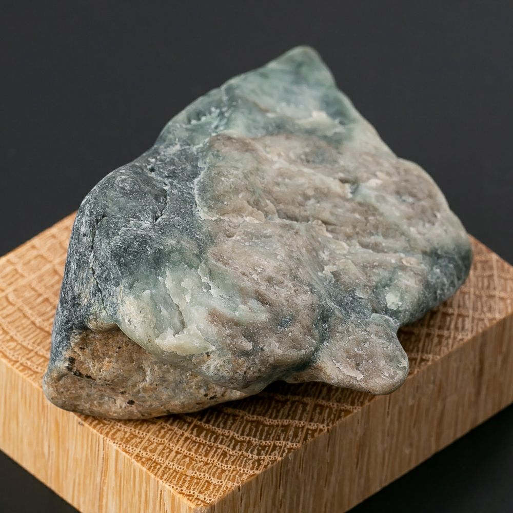 入コン沢・灰茶＆青緑・91g】（高品質青/濃緑色ヒスイ）糸魚川天然