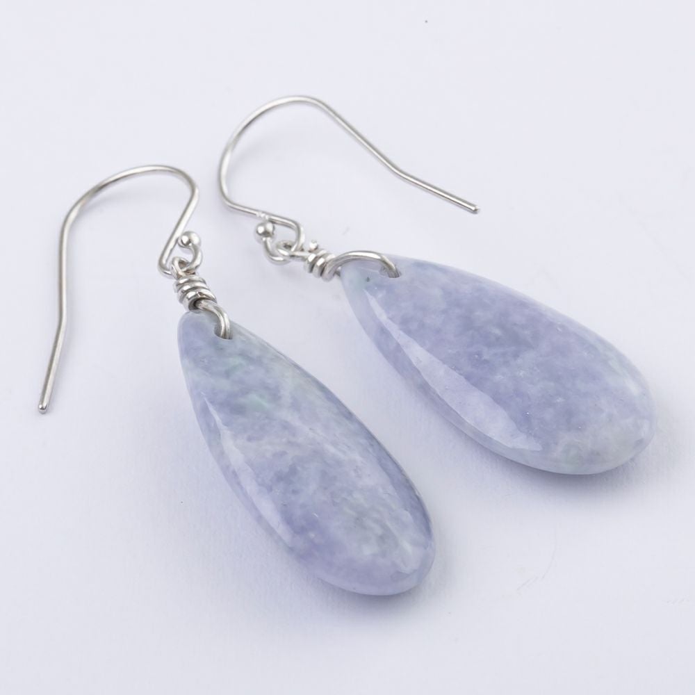ピアス／紫・ラベンダー色ヒスイ | 糸魚川翡翠工房こたき