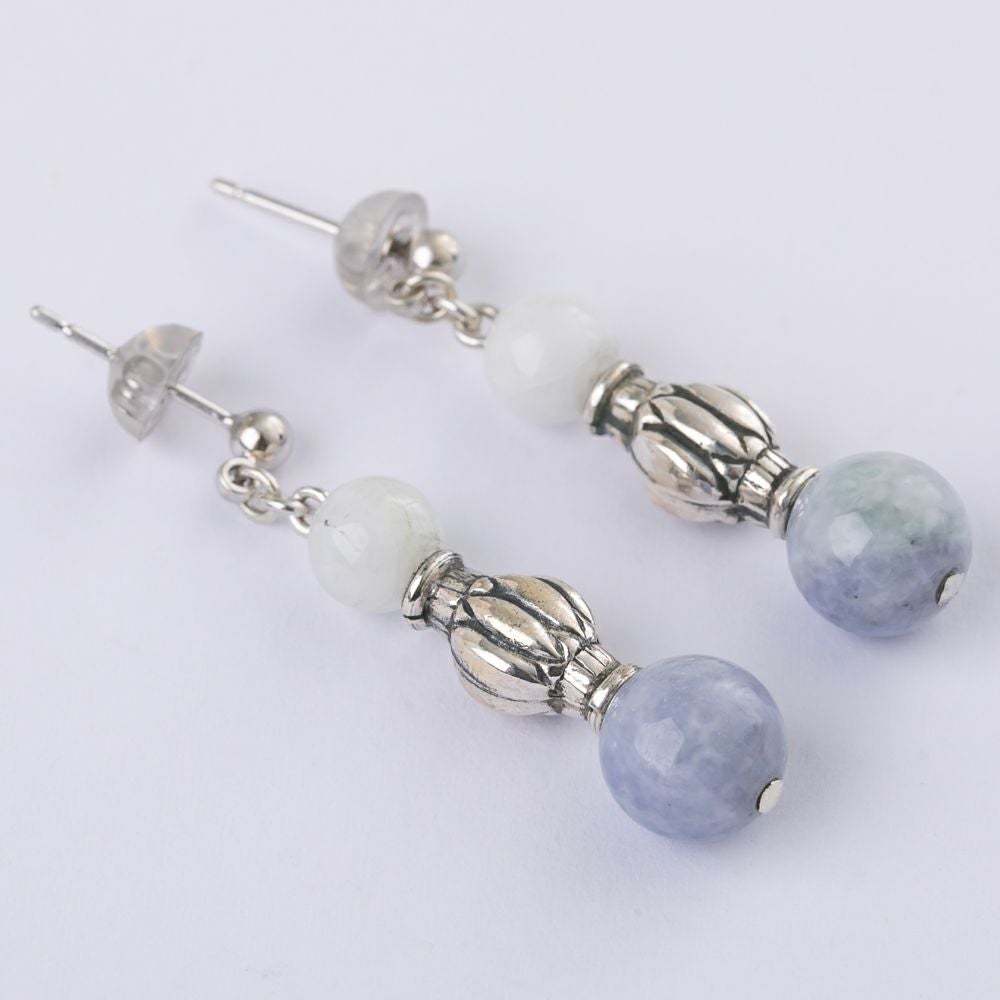 ピアス／紫・ラベンダー色ヒスイ | 糸魚川翡翠工房こたき