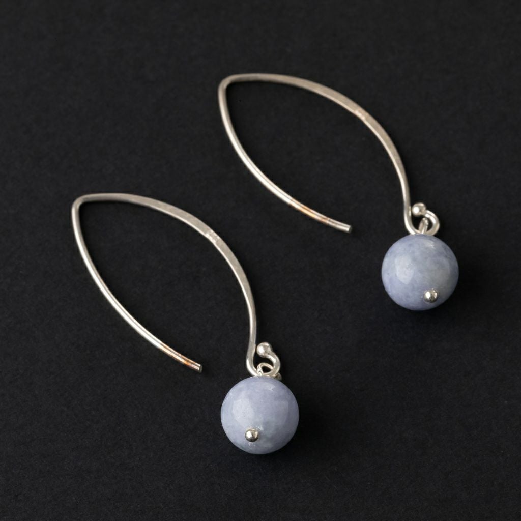 ピアス／紫・ラベンダー色ヒスイ | 糸魚川翡翠工房こたき