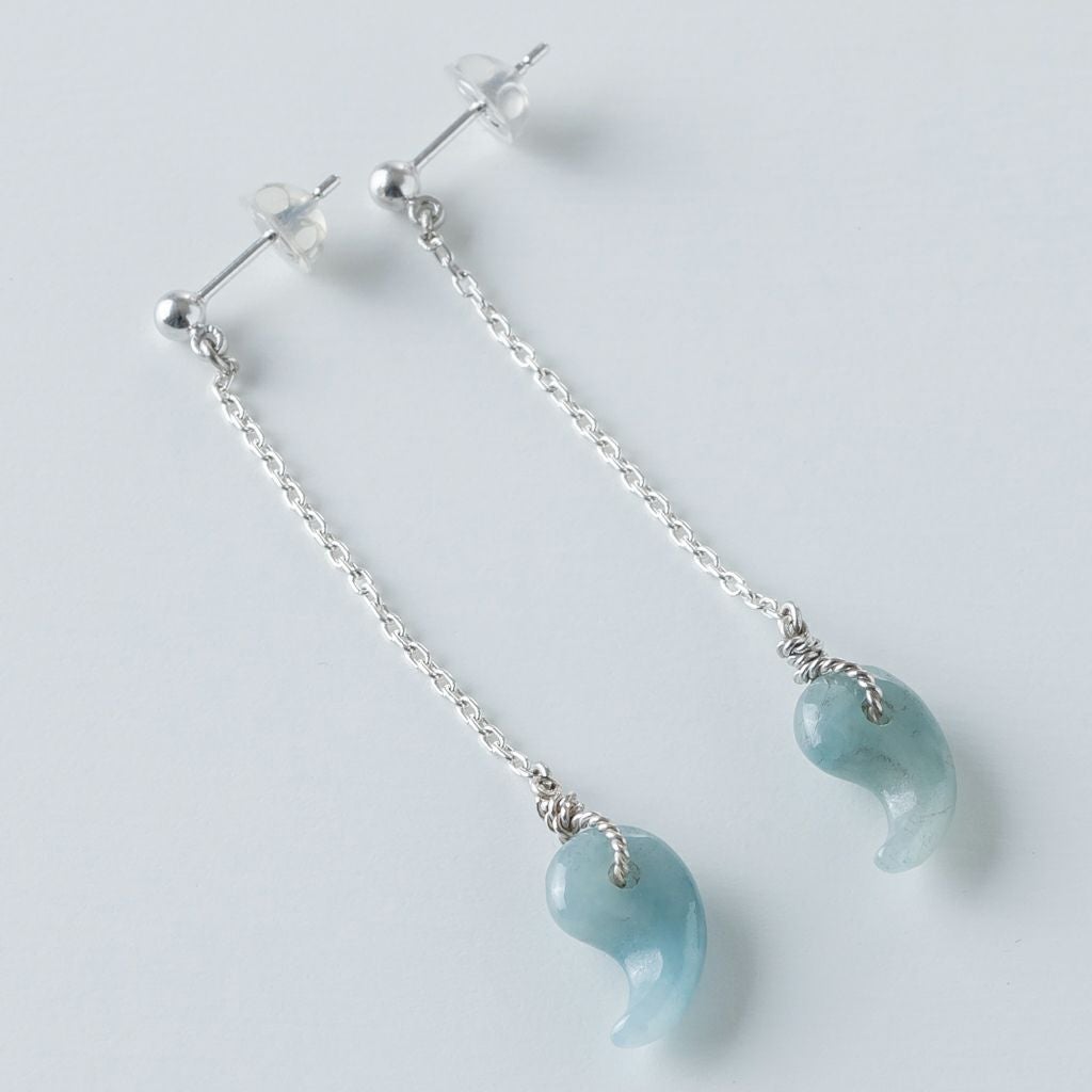 ピアス／青色（入コン沢）ヒスイ | 糸魚川翡翠工房こたき