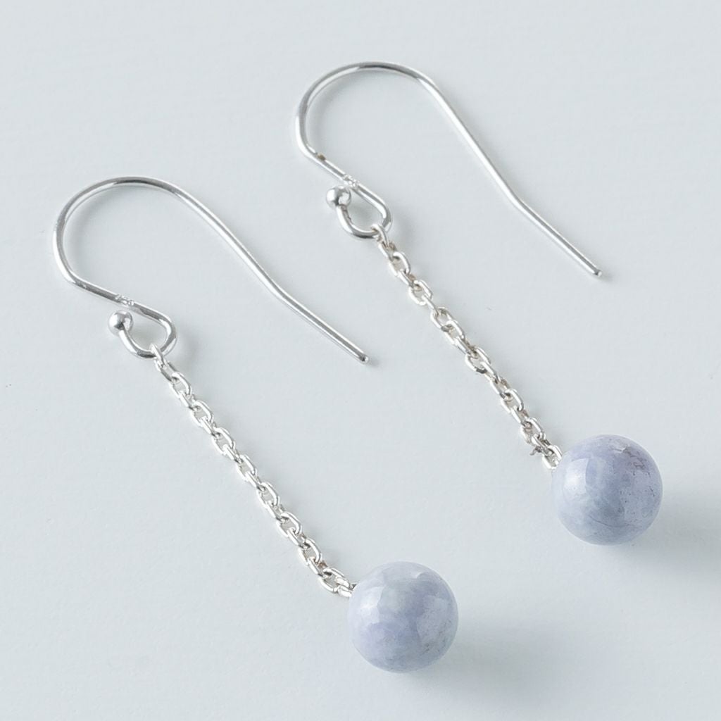 ピアス／紫・ラベンダー色ヒスイ | 糸魚川翡翠工房こたき