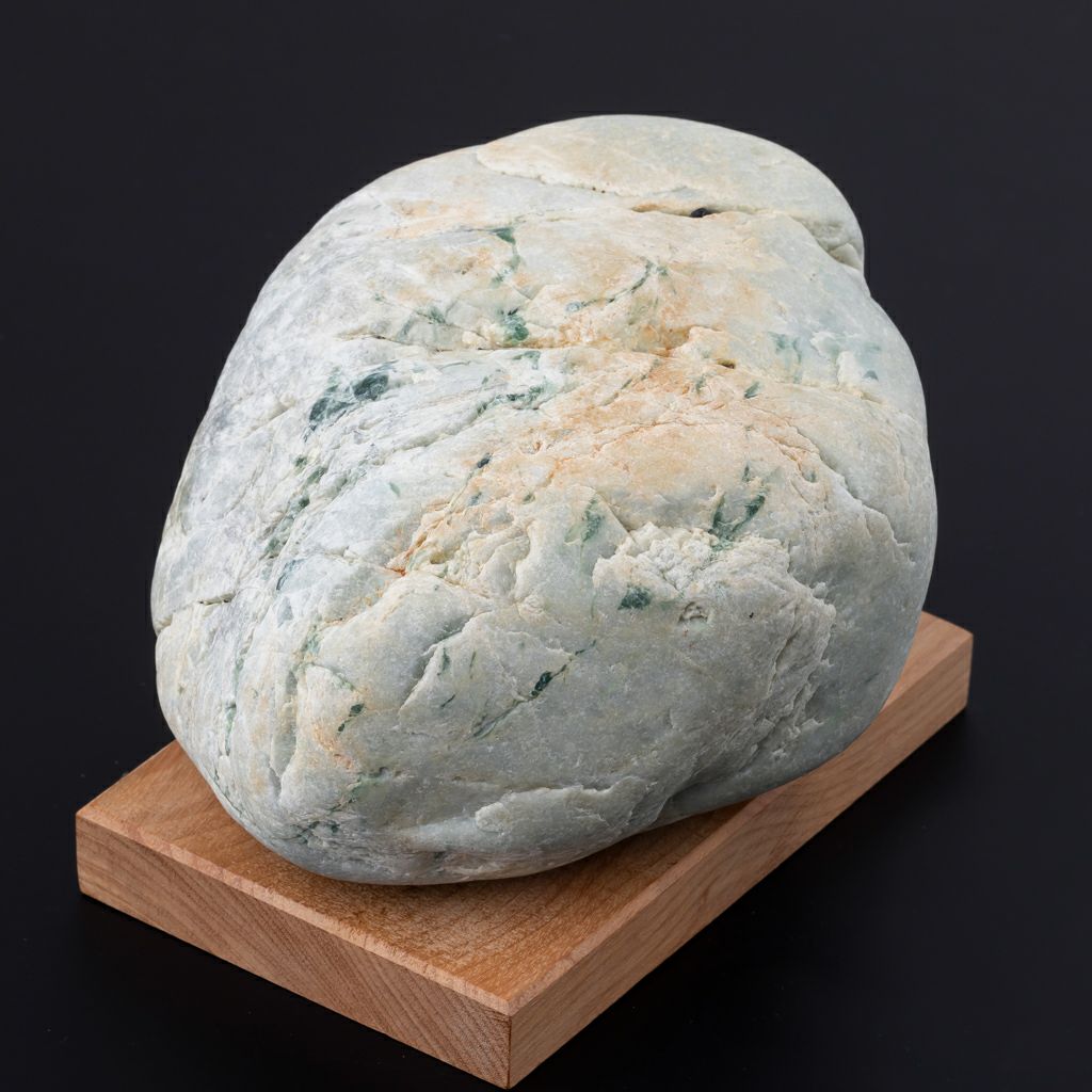 糸魚川産 白緑ヒスイ原石 淡緑色・1,200g】（高品質淡緑色ヒスイ）糸魚川天然翡翠原石 | 糸魚川