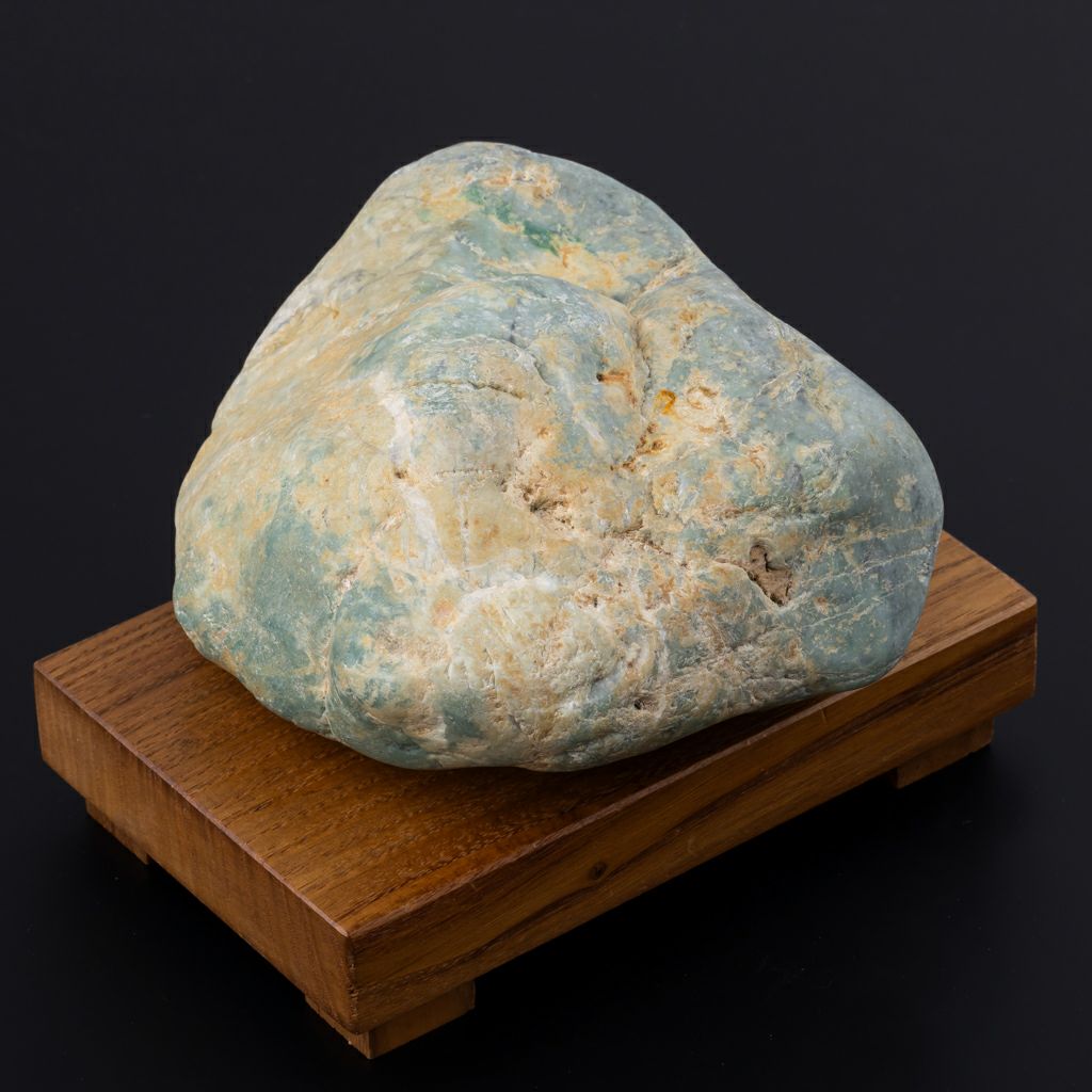 川石・青緑色・3,000g】（高品質青色ヒスイ）糸魚川天然翡翠原石