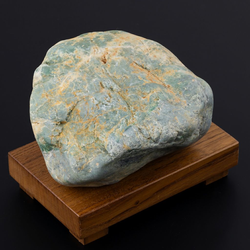 川石・青緑色・3,000g】（高品質青色ヒスイ）糸魚川天然翡翠原石