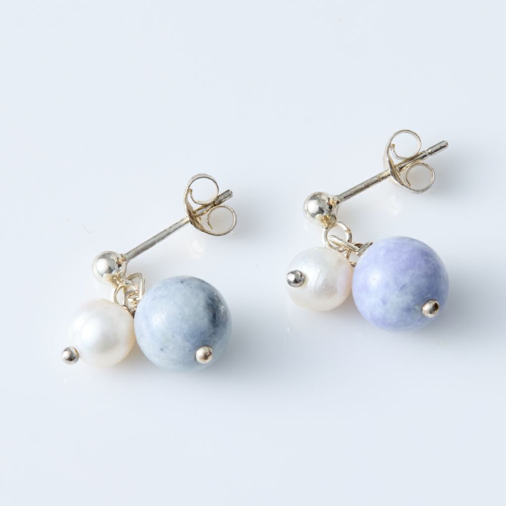 ピアス／紫・ラベンダー色ヒスイ | 糸魚川翡翠工房こたき